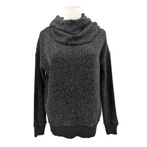 Abercrombie and Fitch Cowl Neck Boucle‎ Sweater Jr XS Charcoal Minimalist Soft
